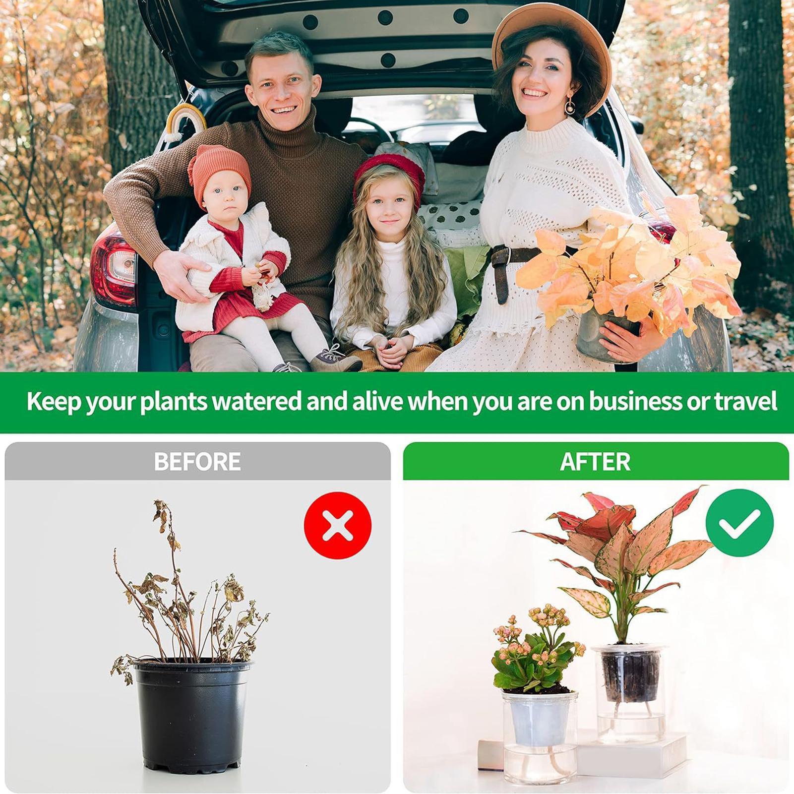 Self Watering Planter - 植物用芯材 自動給水用 2ピース自動給水器 ロープ植木鉢用 毛細管給水システム 花鉢プランター屋内用