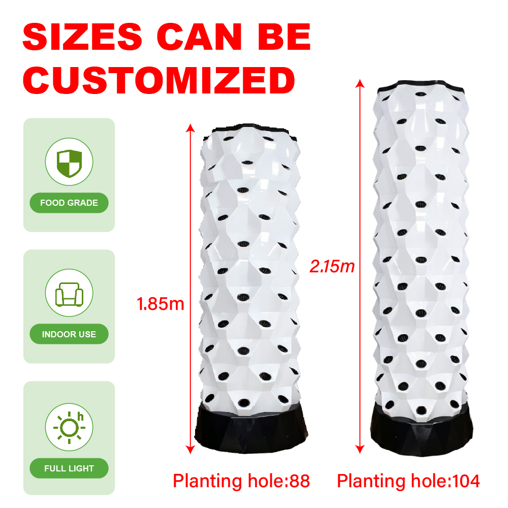 Hydroponic Tower - 現代的な30Lプラスチック製水タンク。屋内用垂直型水耕栽培タワー。野菜栽培用温室システムに最適。