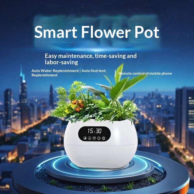 Automatic Watering - AIインテリジェント植木鉢 自動給水 栄養補給 スマホ遠隔操作 デスクトップ装飾 クリエイティブギフト