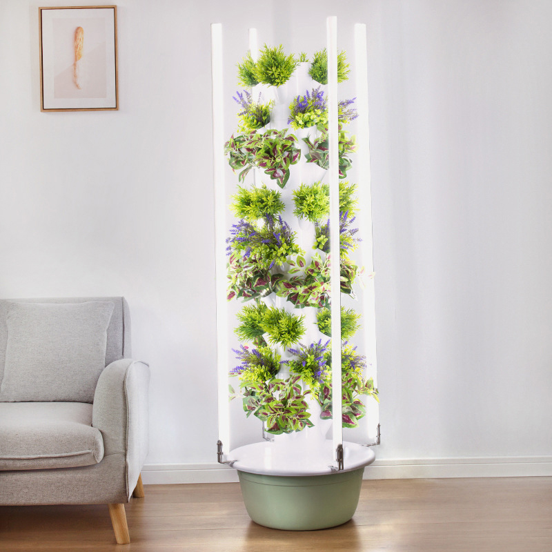 Hydroponic Tower - LED育成ライト付きスペースツリー垂直水耕タワーインテリジェント野菜プランター野菜コラム土を使わない栽培装置