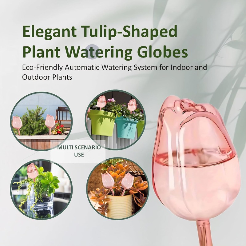 ピンクのチューリップ型水やりボール 自動給水器 室内および屋 - Plant Sensor のレビューと価格