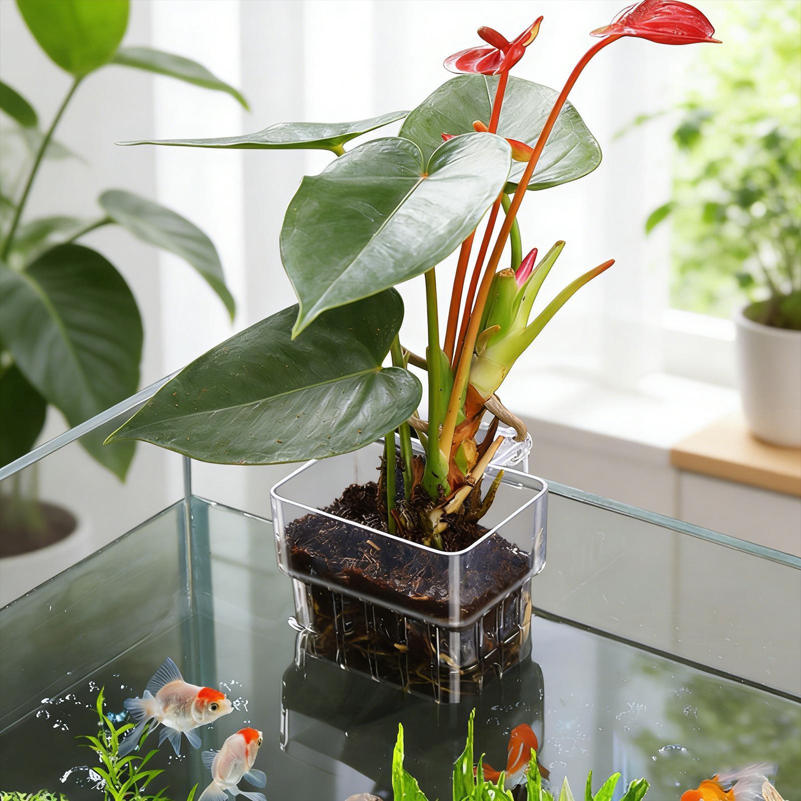 透明な吊り下げ式水槽用植物ホルダーポット、水槽水耕栽培システ - Hydroponic Grow Pod のレビューと価格