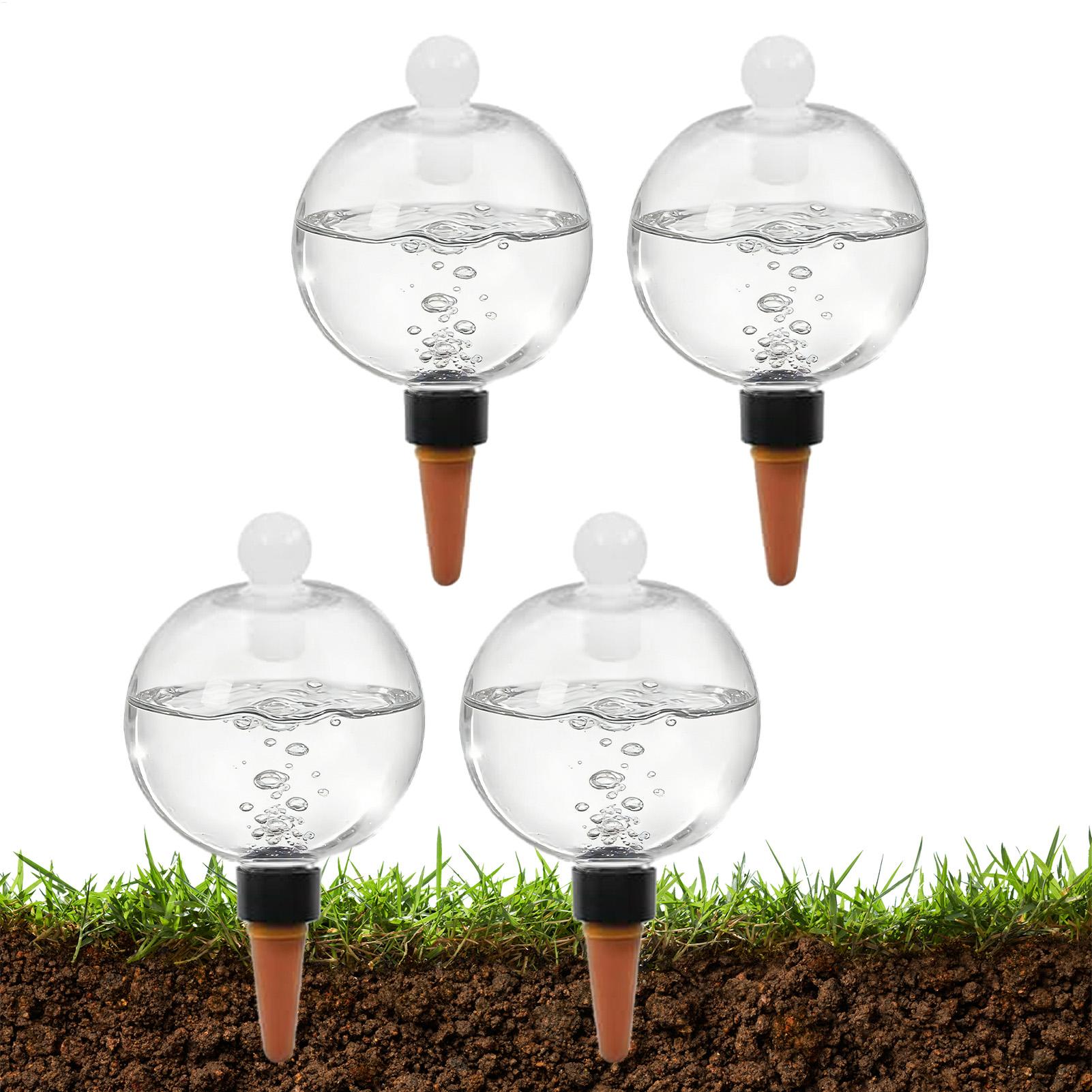 植物散水用ボール 4個入り 500ml 透明自動給水グローブ - Self Watering Planter のレビューと価格
