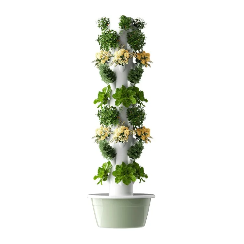 バルコニーや屋上に設置できる垂直型水耕栽培タワー、家庭菜園に - Hydroponic Tower のレビューと価格