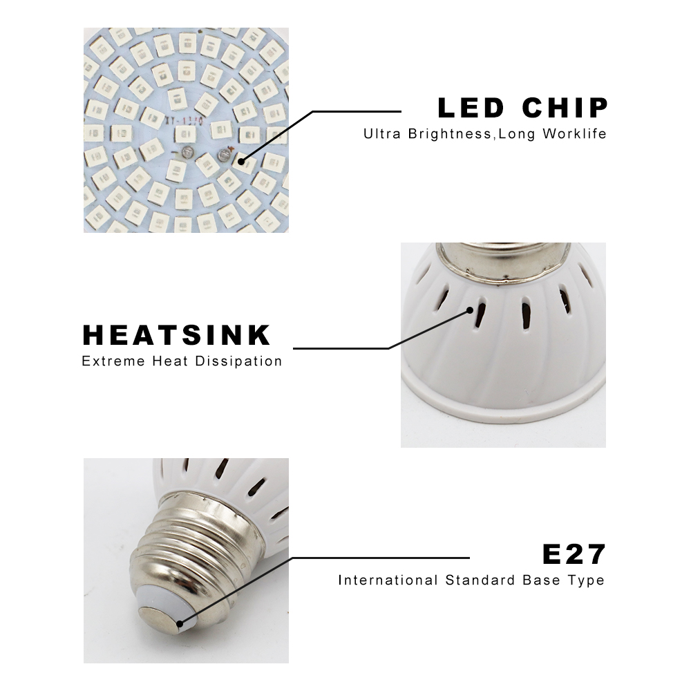E27 LED 植物成長ランプ電球 110V 220V 柔軟 - Plant Grow Light Full Spectrum のレビューと価格