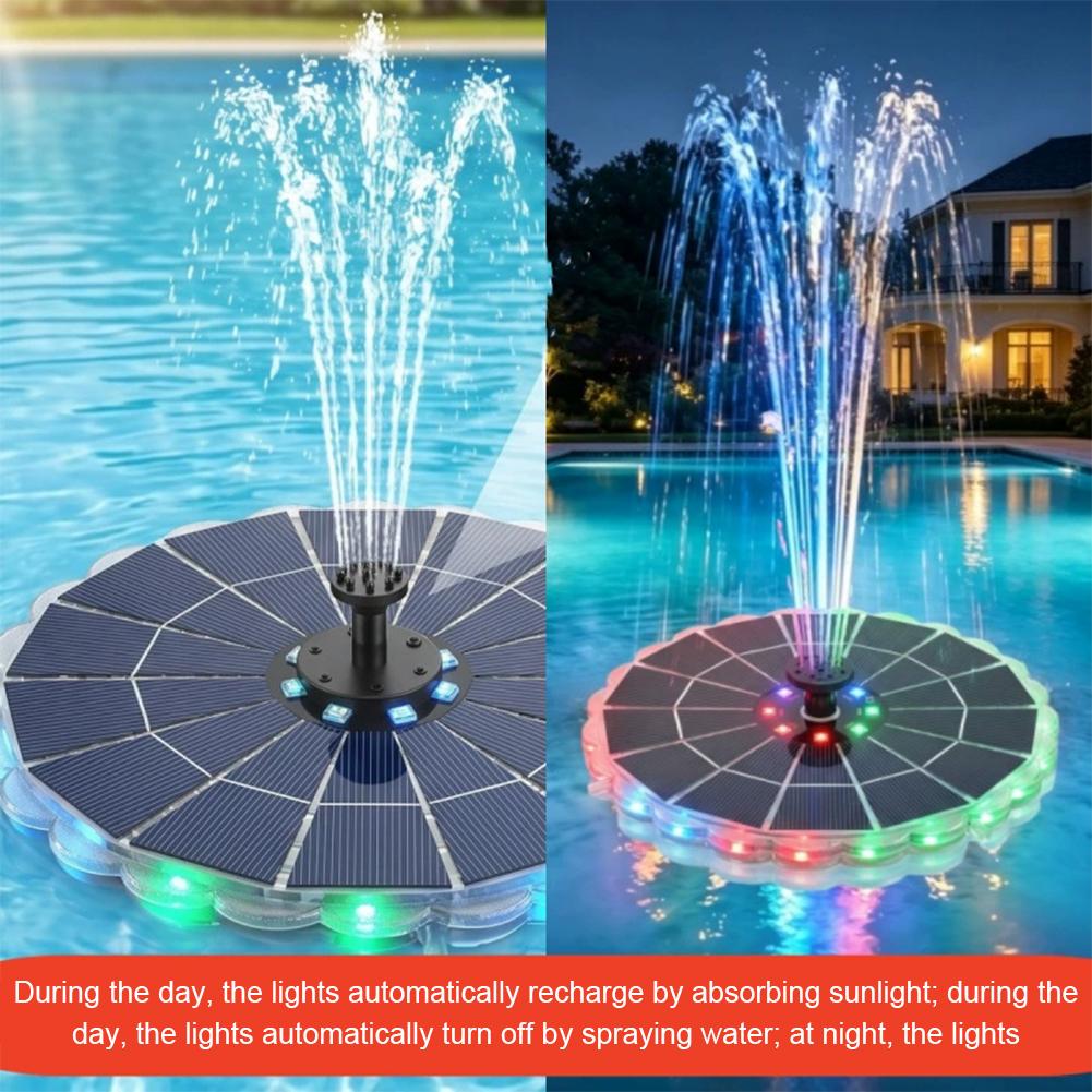 3.5W屋外ソーラー噴水ポンプキット、7つのノズル、7色ライ - Indoor Garden Kit のレビューと価格