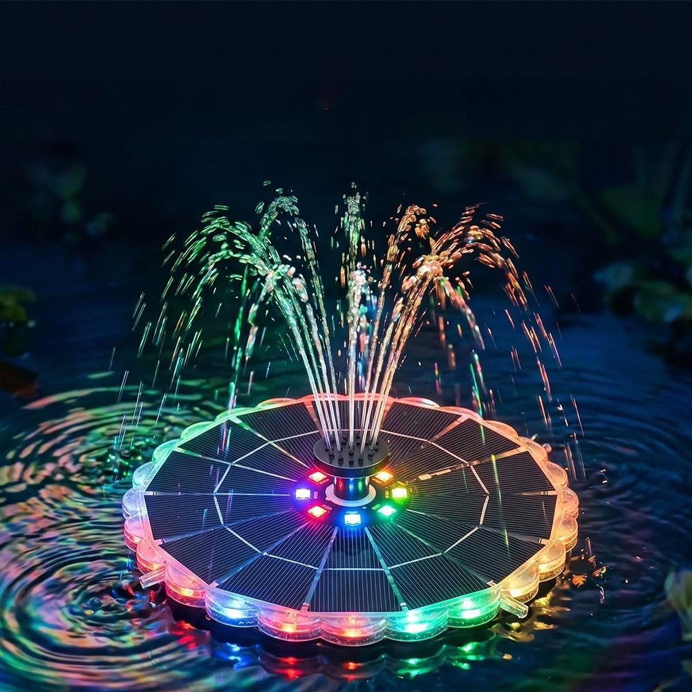3.5W屋外ソーラー噴水ポンプキット、7つのノズル、7色ライ - Indoor Garden Kit のレビューと価格