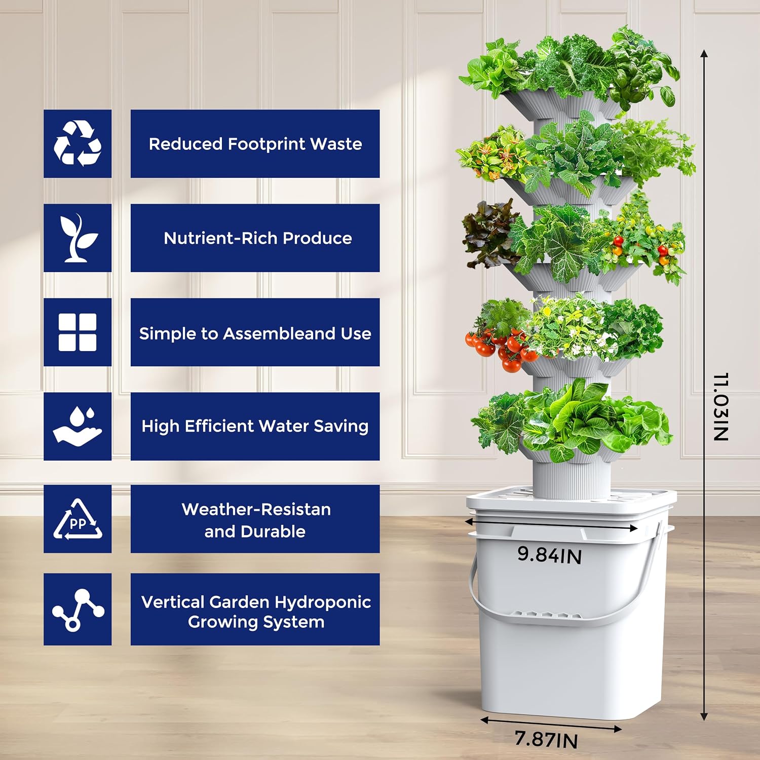 水耕栽培システムキット 5層水耕タワー 30個の植え付け穴  - Indoor Garden Kit のレビューと価格
