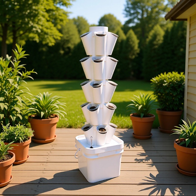 8L卓上水耕栽培タワー 土を使わない栽培装置 垂直水耕栽培コ - Hydroponic Tower のレビューと価格