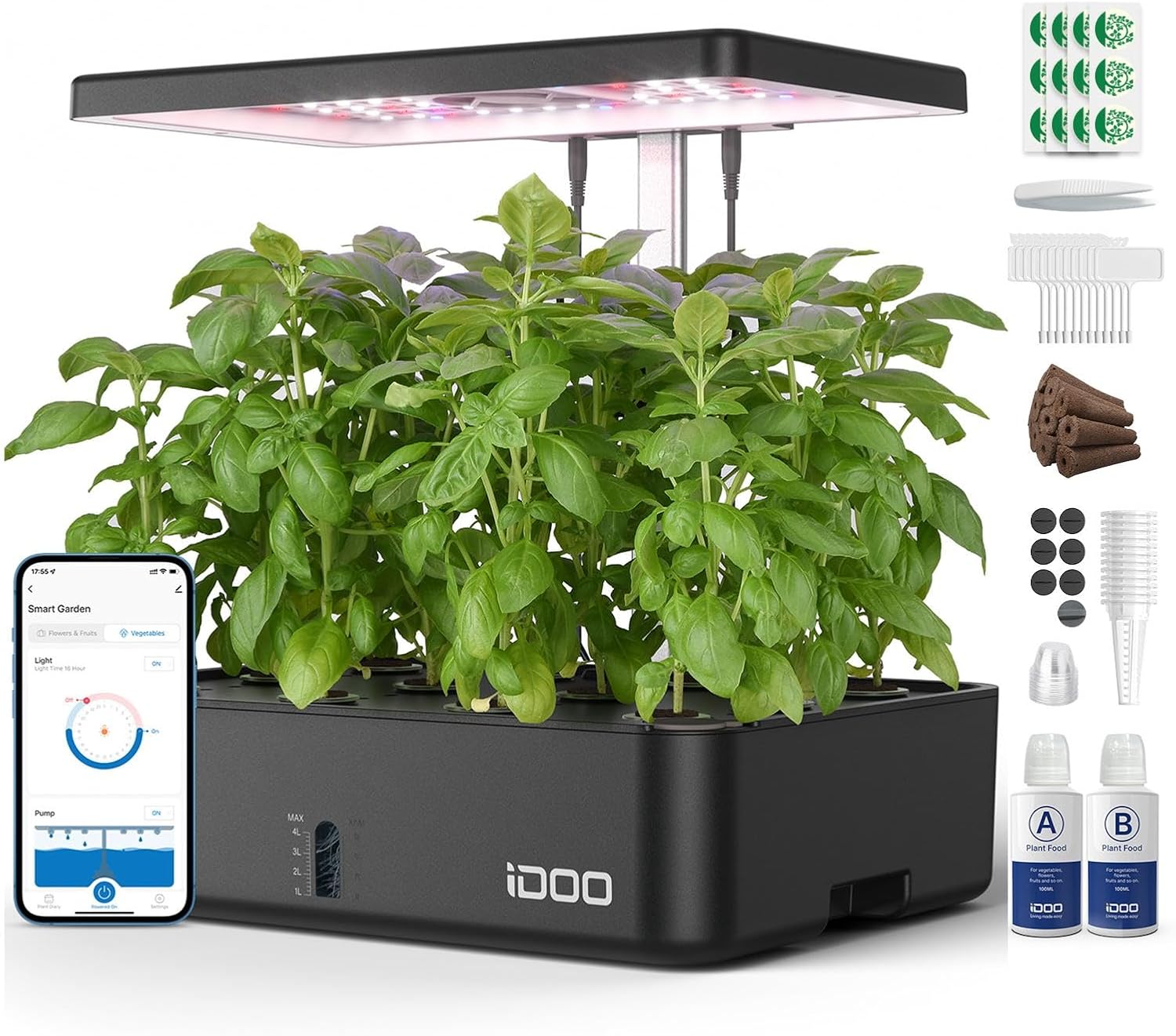 12ポッドWiFi水耕栽培システム 室内ガーデンハーブキット - Indoor Garden Kit のレビューと価格