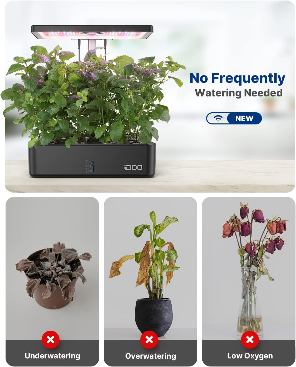 12ポッドWiFi水耕栽培システム 室内ガーデンハーブキット - Indoor Garden Kit のレビューと価格