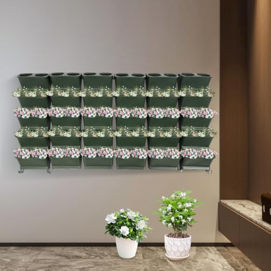 バルコニーや庭用の垂直壁掛けプランター、耐久性のある生地製、 - Self Watering Planter のレビューと価格