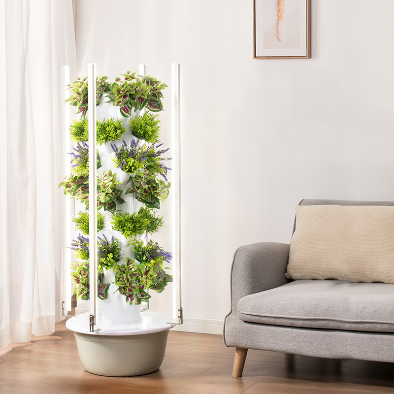 LED育成ライト付きスペースツリー垂直水耕タワーインテリジェ - Hydroponic Tower のレビューと価格