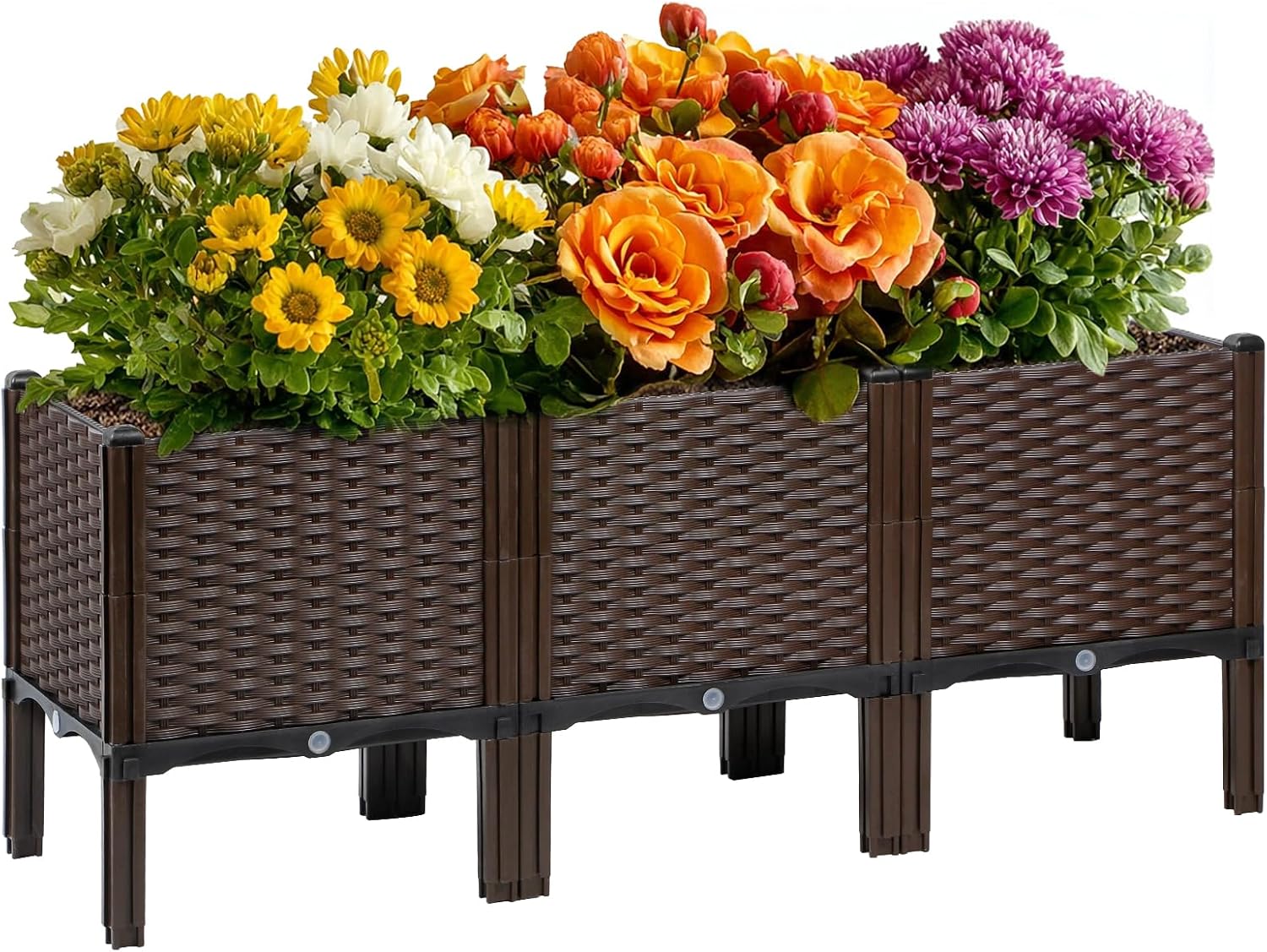 屋外ガーデニング用ラタン製プランター、ナチュラルカラー、自動 - Self Watering Planter のレビューと価格