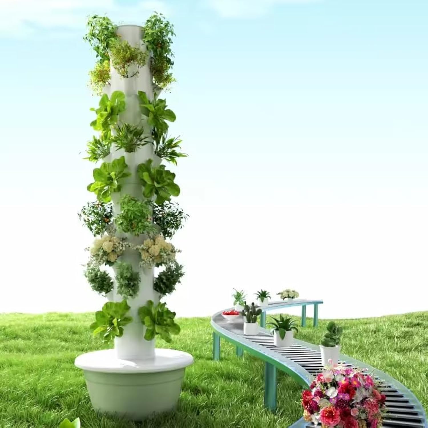 垂直水耕栽培タワー エアロポニックタワー 果物と野菜用 9層 - Hydroponic Grow Pod のレビューと価格